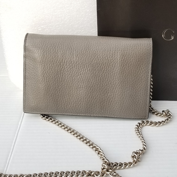 GUCCI WALLET ON CHAIN INTERLOCKING GG DOLLAR CALFSKIN Leather - Picture 12 of 16
